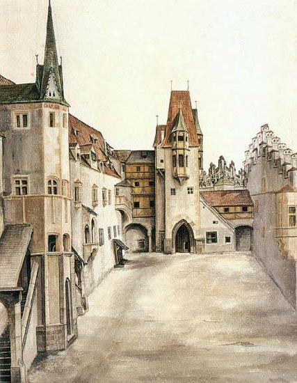 Albrecht Durer Courtyard of the Former Castle in Innsbruck without Clouds Sweden oil painting art